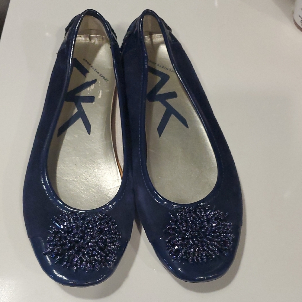 Michael Kors Dark Navy Beaded Ballet Flats 9M